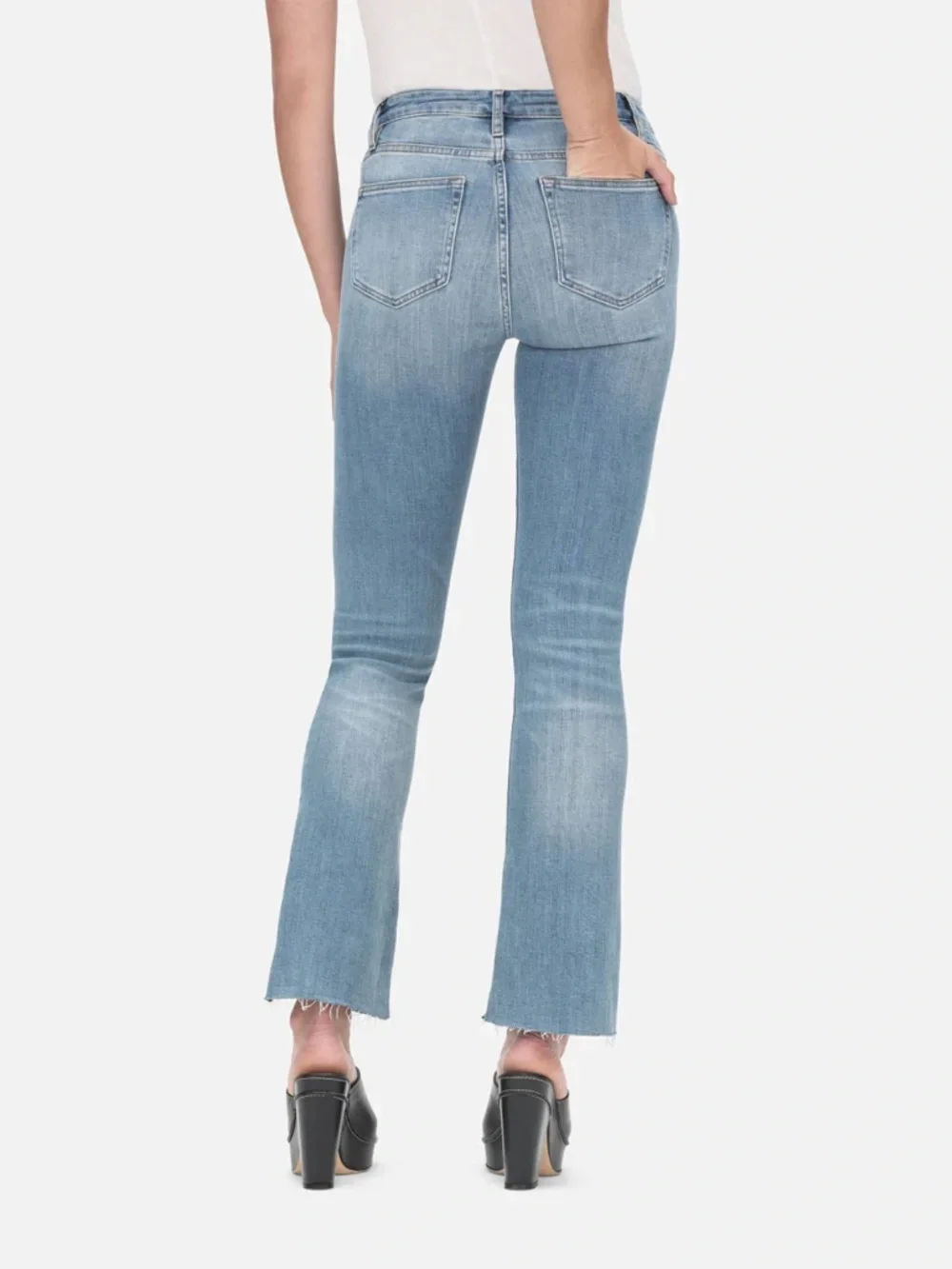 FRAME DENIM LE CROP MINI BOOT WAVEY DENIM DESIGNER JEANS SZ 28 - Picture 2 of 16